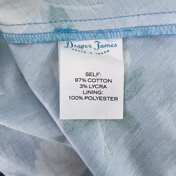 Draper James | Magnolia Love Blue Floral Fit Flare Lace Hem Preppy Dress 8 EUC - Picture 10 of 10